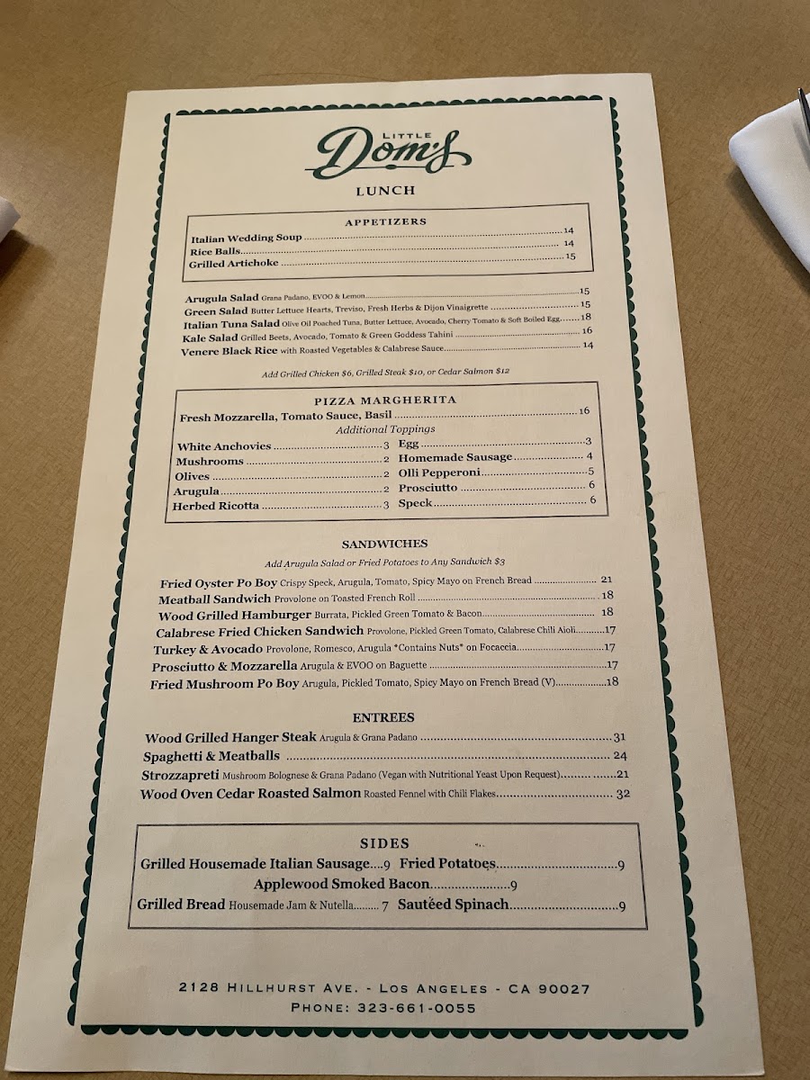 Little Dom's Menu - Image 3